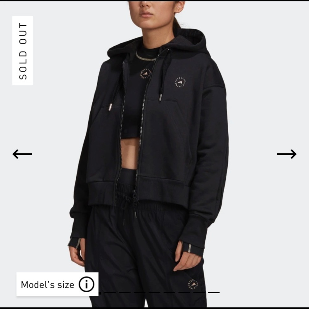 ADIDAS BY STELLA MCCARTNEY FULL-ZIP CROPPED HOODIE